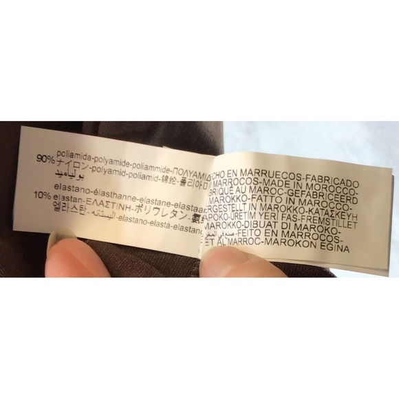 Zara Brown Mock Neck Long Sleeve Stretch Top with Paris Zara France Print Size 4 - Picture 8 of 8